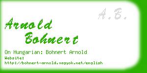 arnold bohnert business card